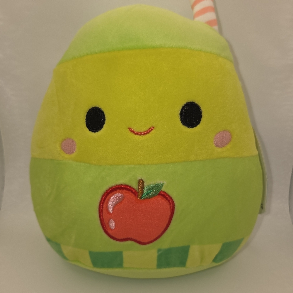 Squishmallows Lime Green Plush with Apple Design
